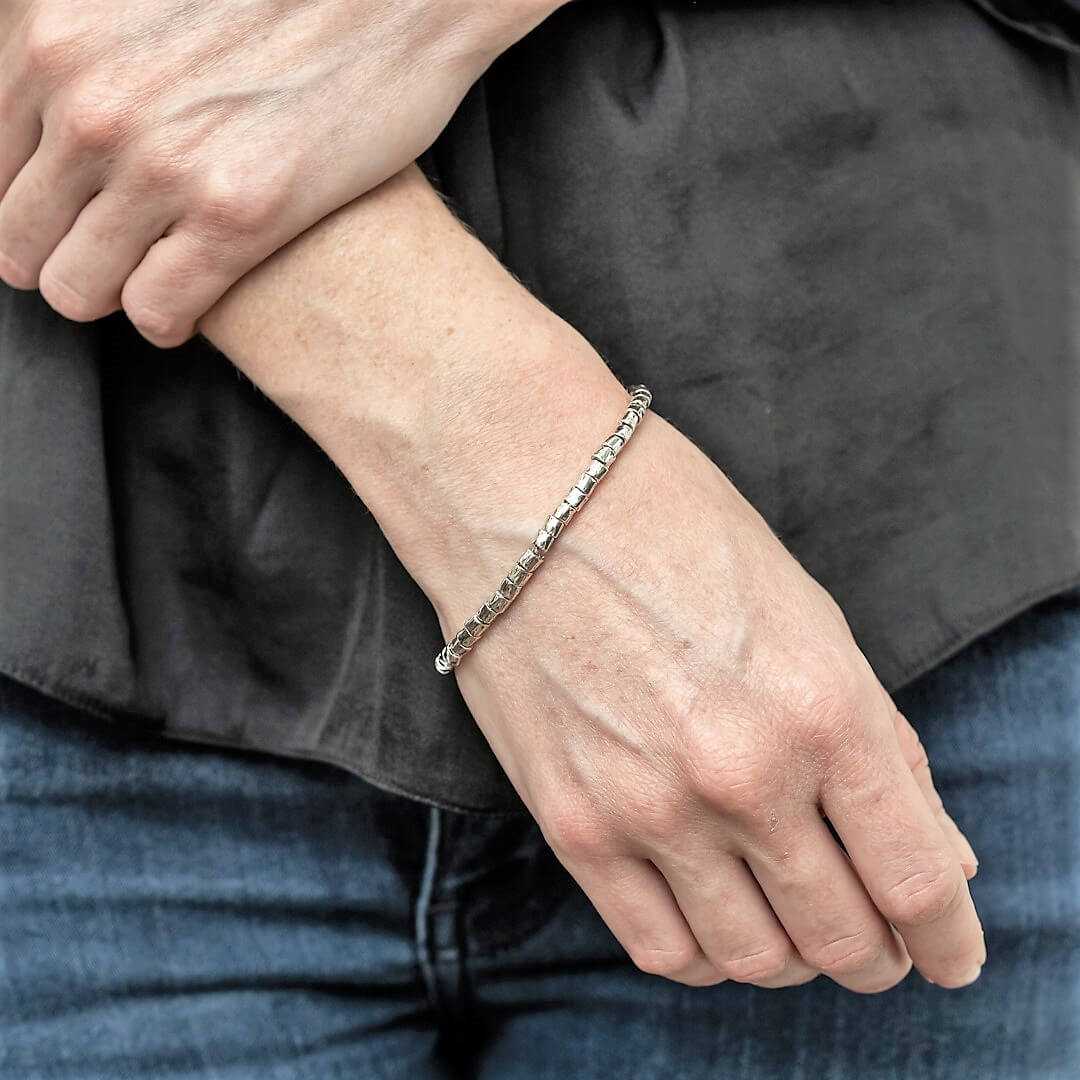 צמיד חוליות מכסף אמיתי 925